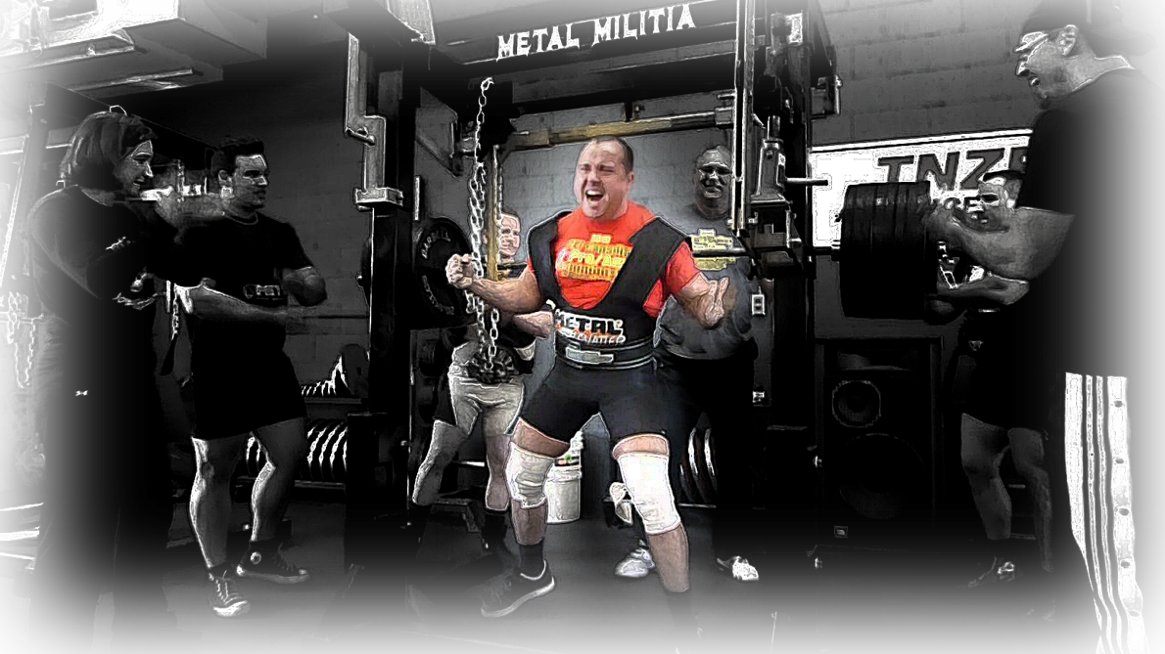 Ghislain Roy apres 825 lb squat au METAL MLIITA MONOLIFT &acirc; vendre